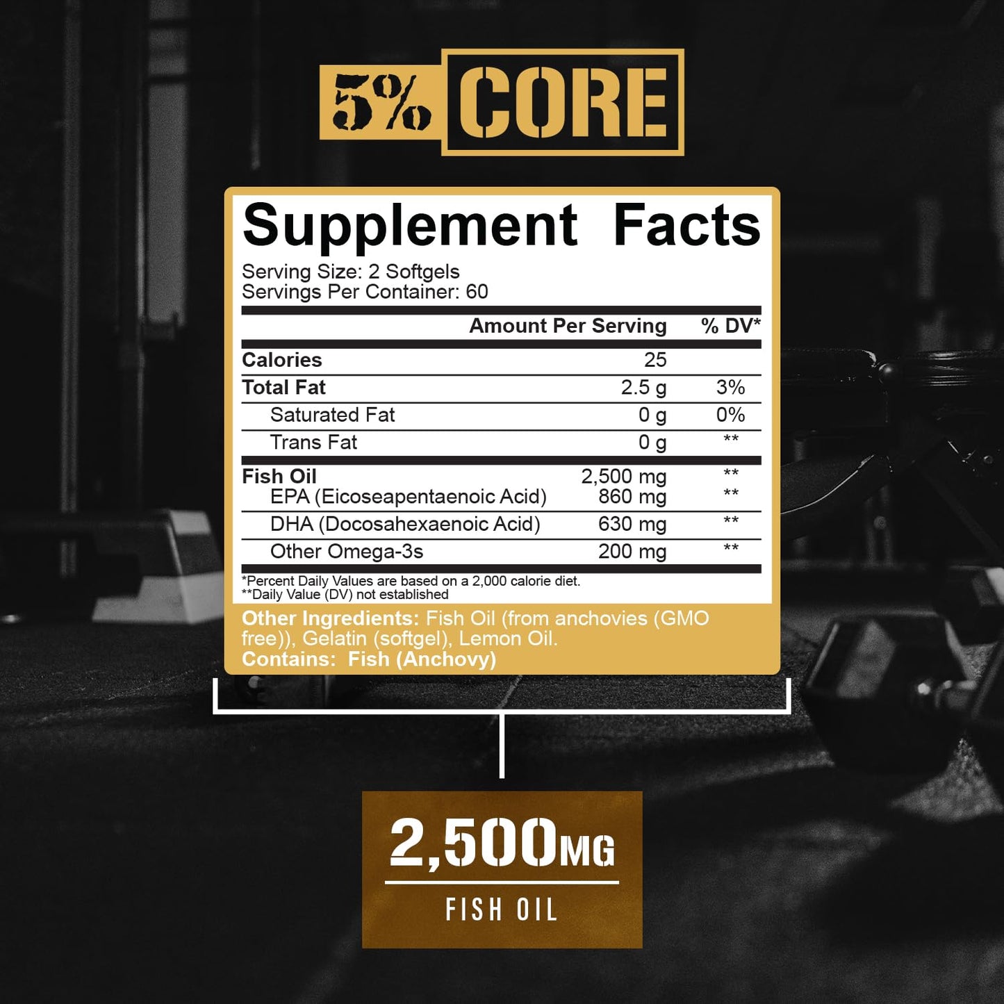 5% Nutrition Core Fish Oil Supplement Capsule 120 Count