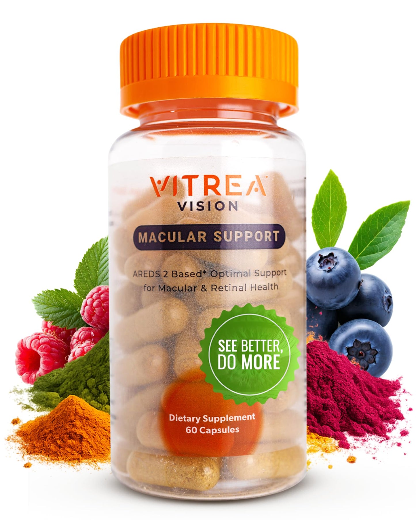 Vitrea Vision Macular Support AREDS2 Eye Supplement with Lutein, Zeaxanthin, Marigold & 13 Nutrients 60 Capsules