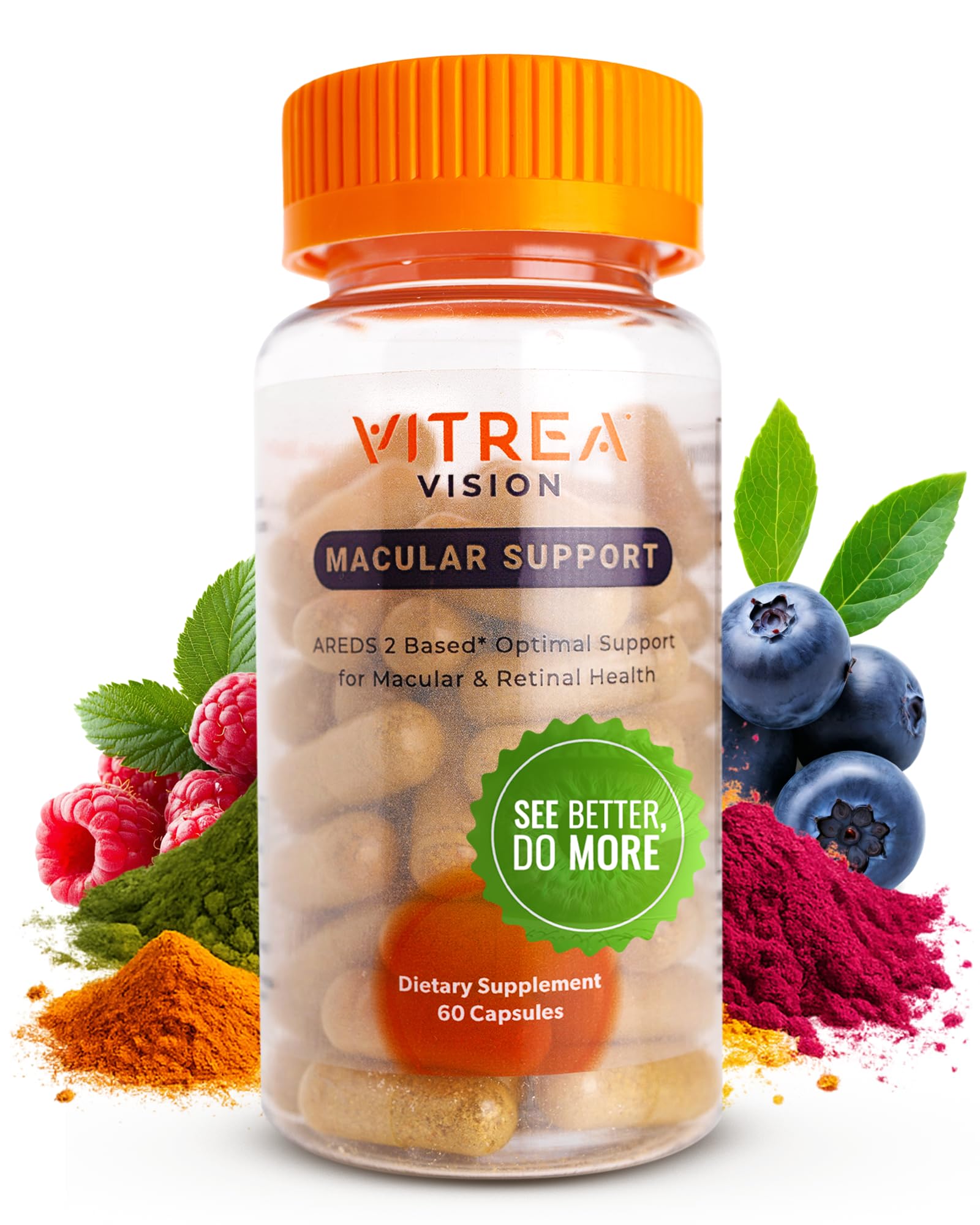 Vitrea Vision Macular Support AREDS2 Eye Supplement with Lutein, Zeaxanthin, Marigold & 13 Nutrients 60 Capsules