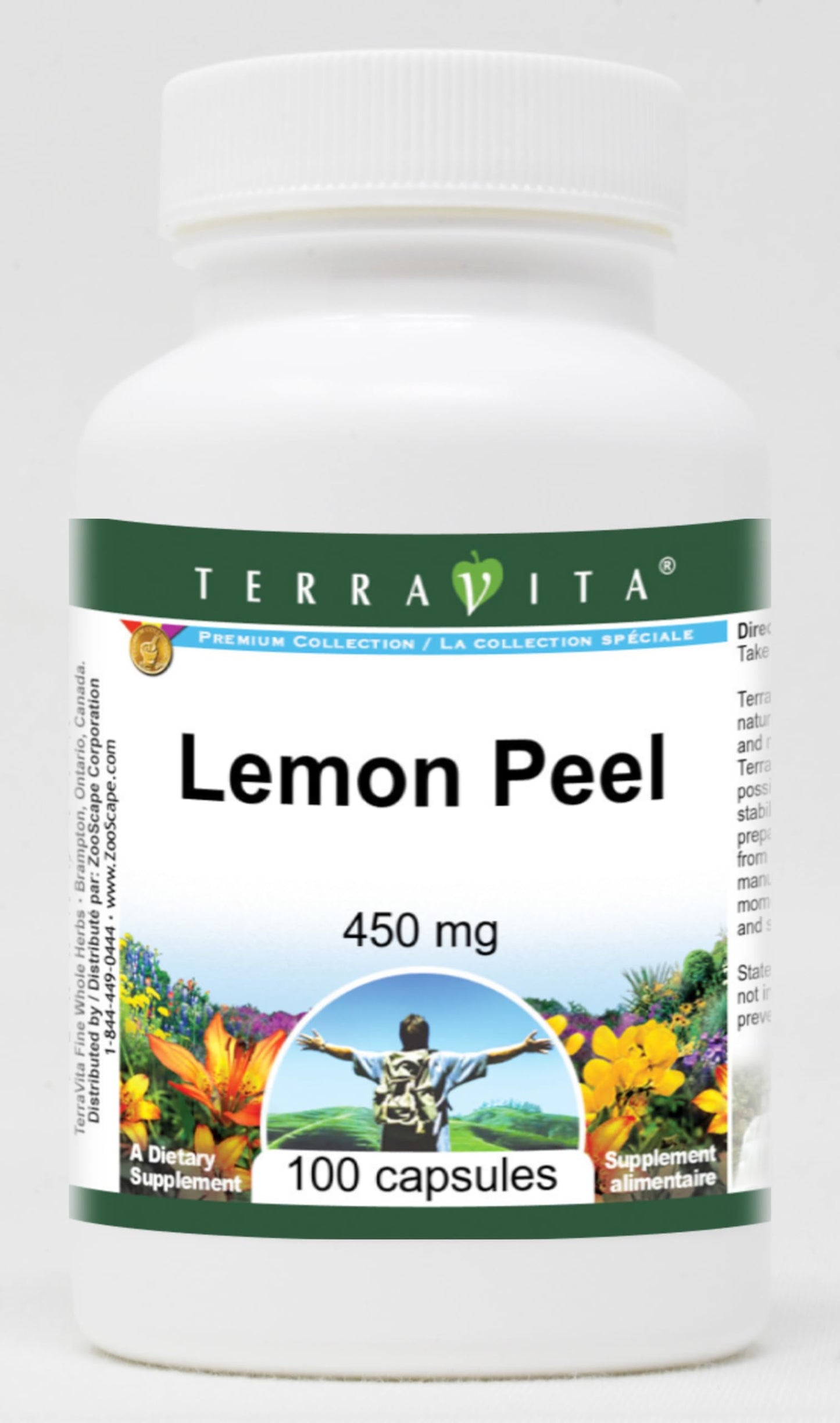 Terravita Lemon Peel 450 mg Capsules, 100 Count