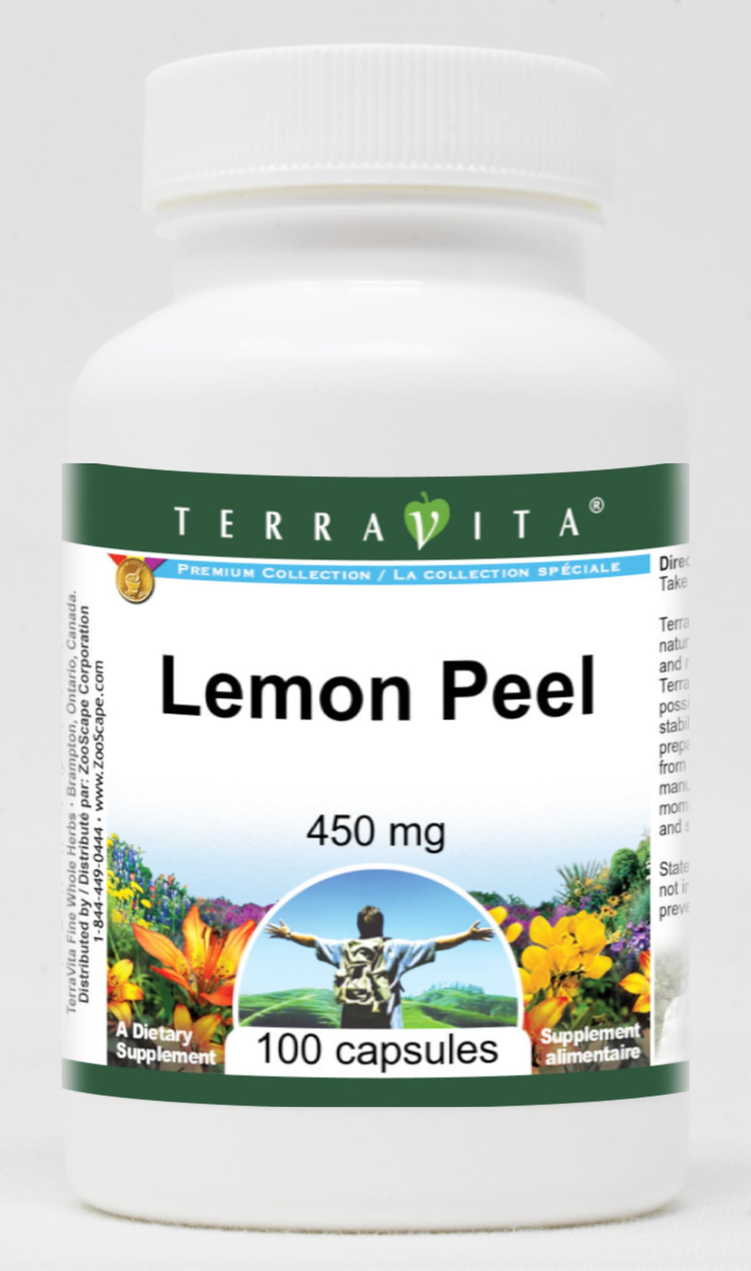 Terravita Lemon Peel 450 mg Capsules, 100 Count