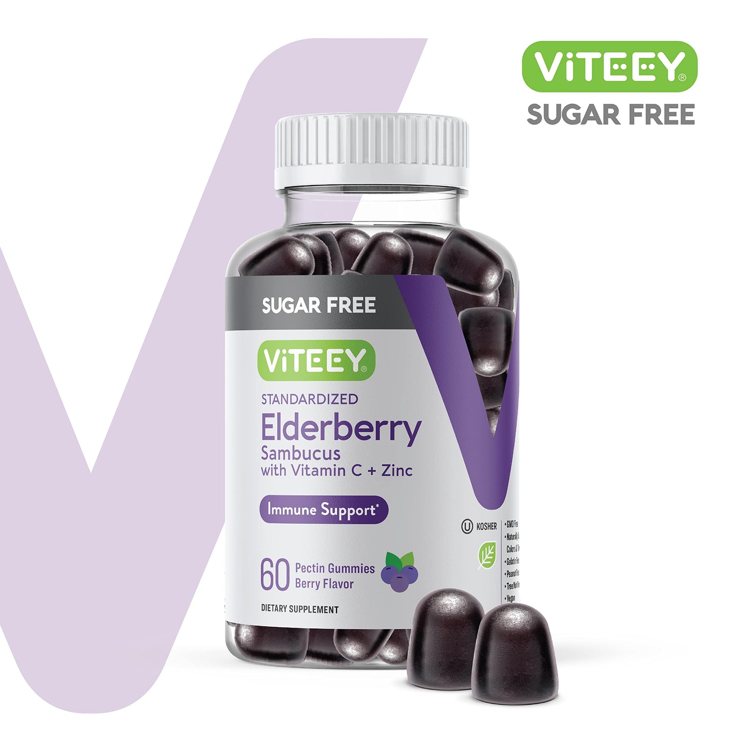 Viteey Sambucus Elderberry Gummies 60 Count