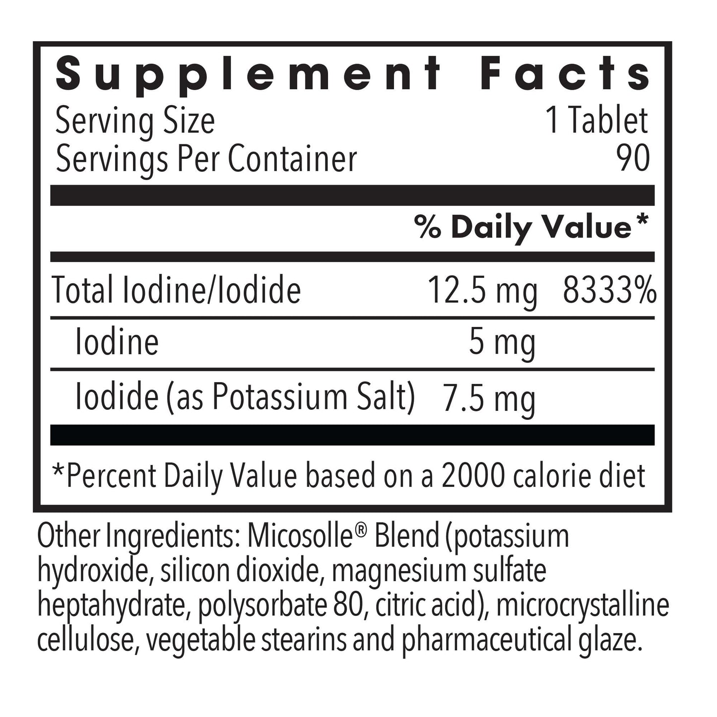 Optimox Iodoral 12.5 mg Iodine & Potassium Iodide Supplement Tablet, 90 Tablets