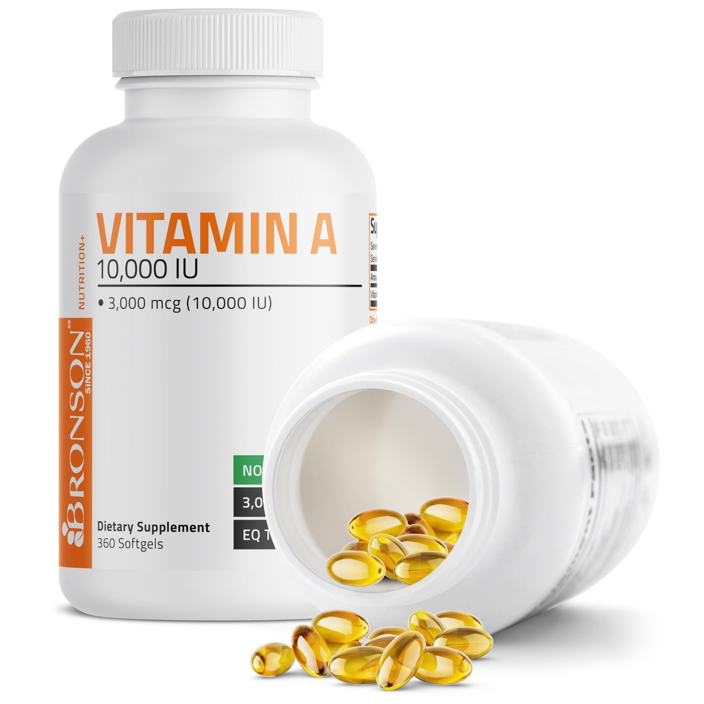 Bronson Vitamin A 10,000 IU Softgels, 360 Softgels
