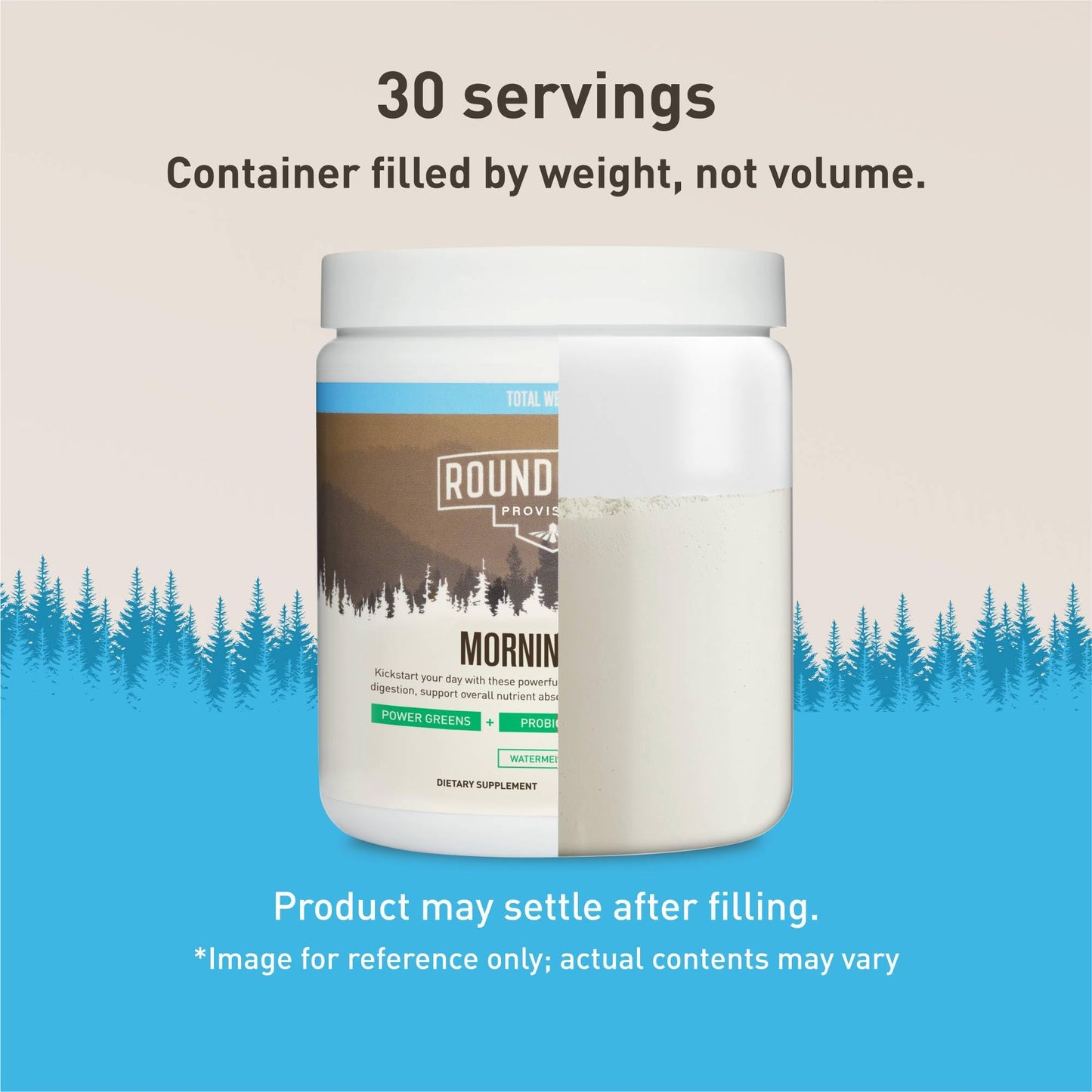 Roundhouse Provision Morning Kick Greens Powder Watermelon Mint, 27.3 oz