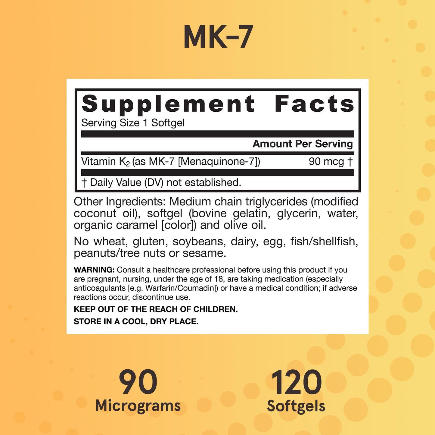 Jarrow Formulas MK-7 90 mcg Bioactive Vitamin K2 Softgels 120 Count