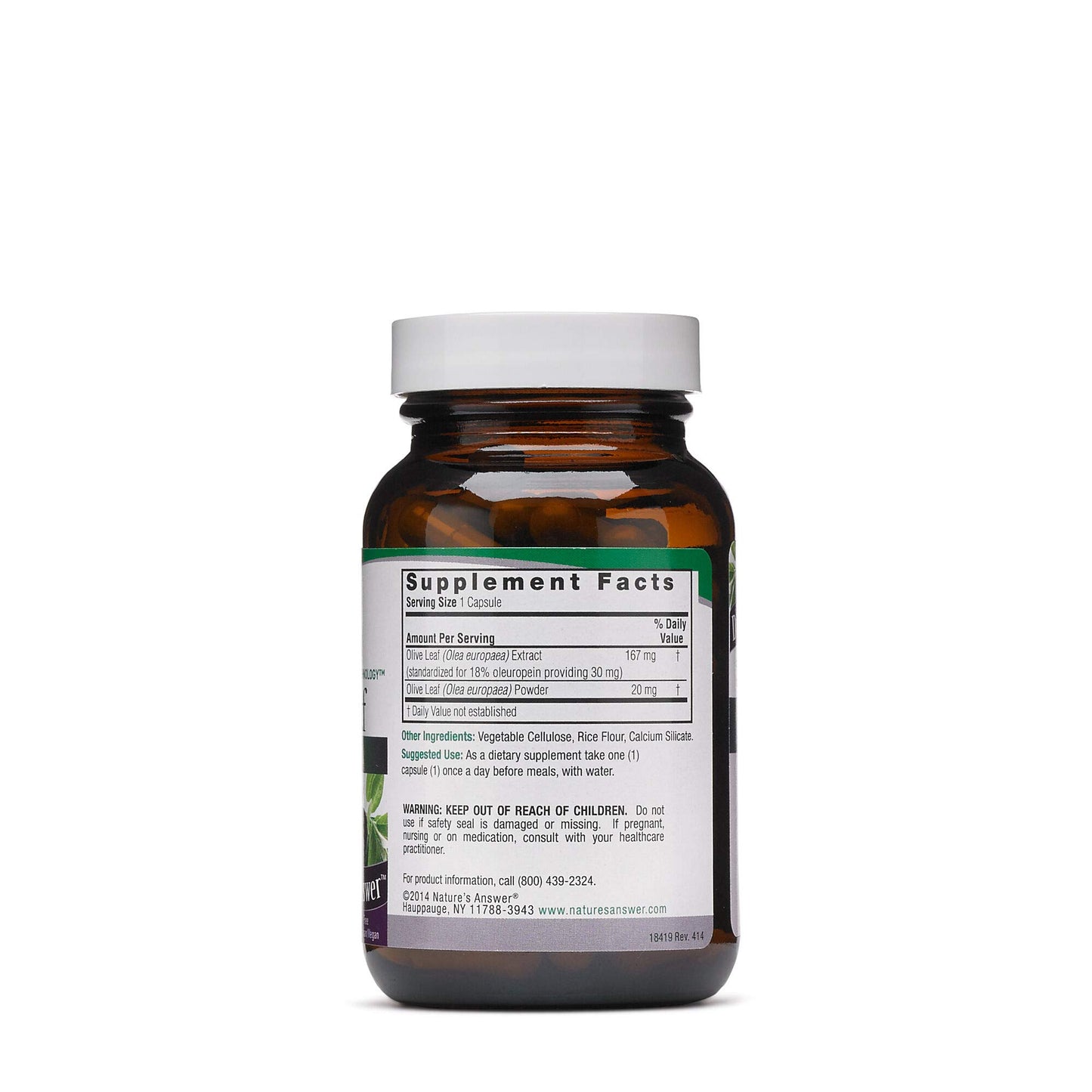 Nature's Answer Oleopein Olive Leaf Capsules, 60 Count