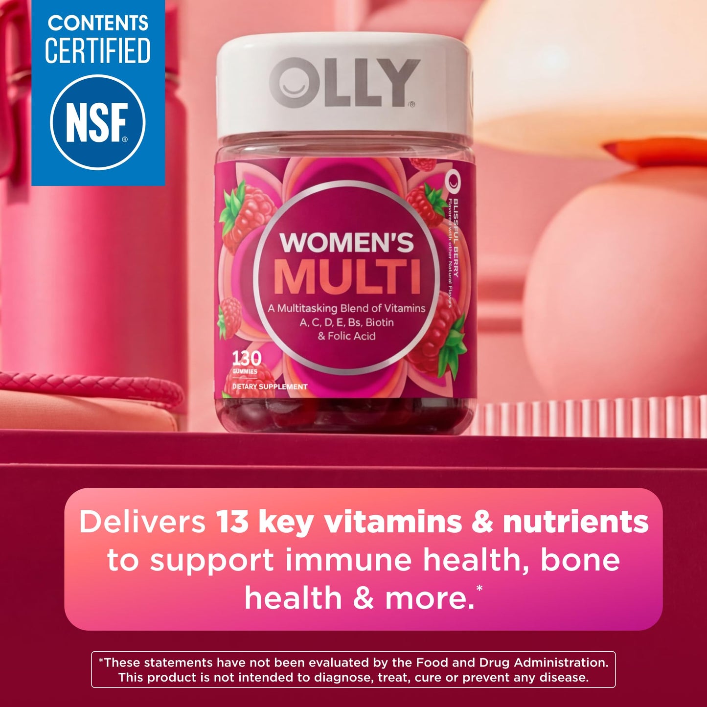 OLLY Women's Multivitamin Gummy, 130 Count