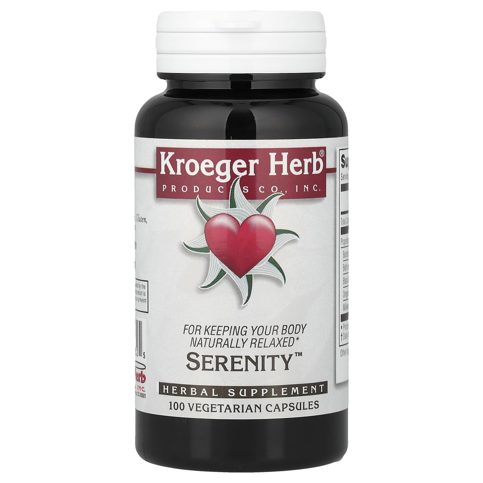 Kroeger Herb Products Serenity Vegetarian Capsules, 100 Count
