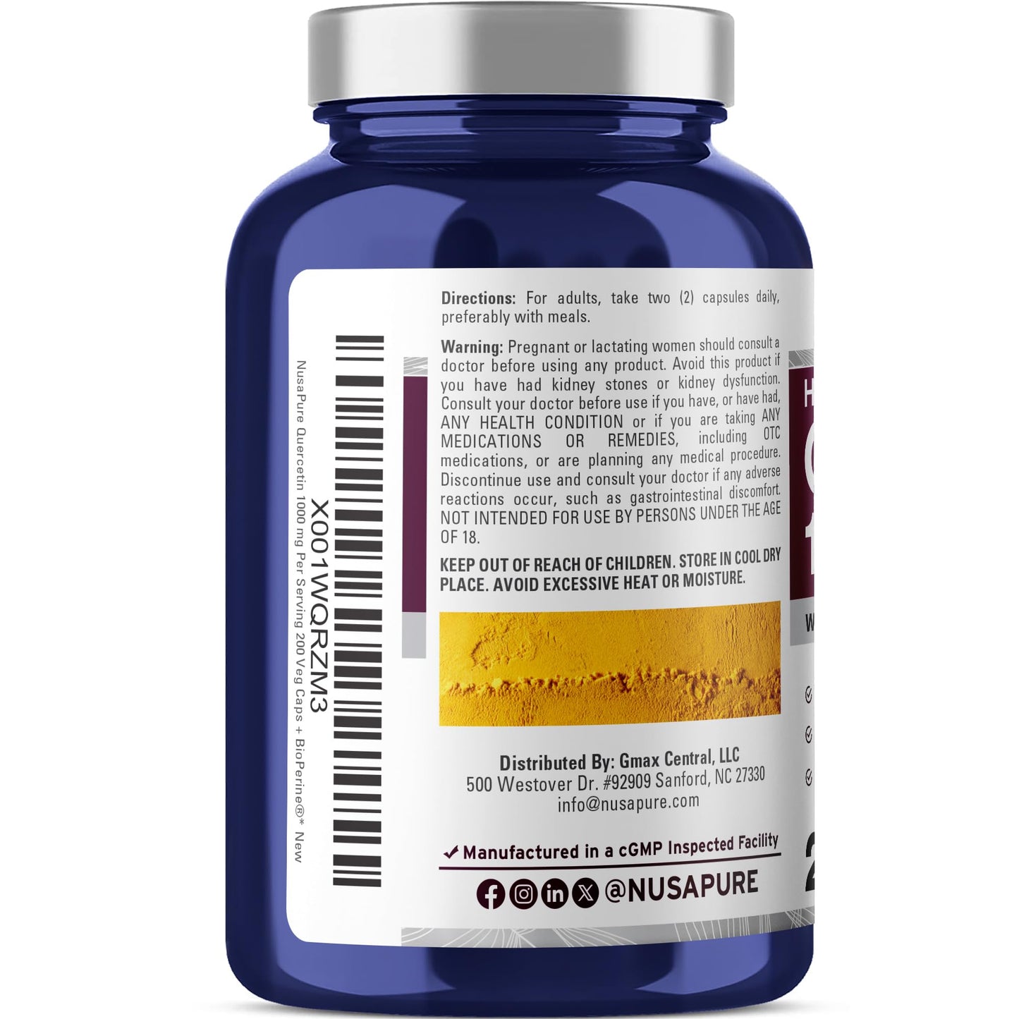 NusaPure Quercetin 200 Veg Capsules