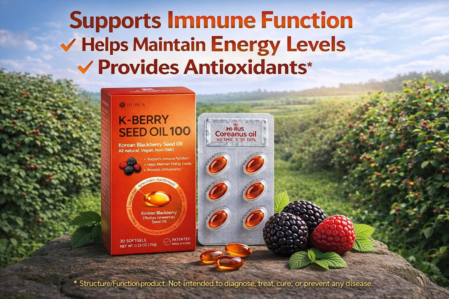 K-BERRY Black Seed Oil Capsules, 30 Count