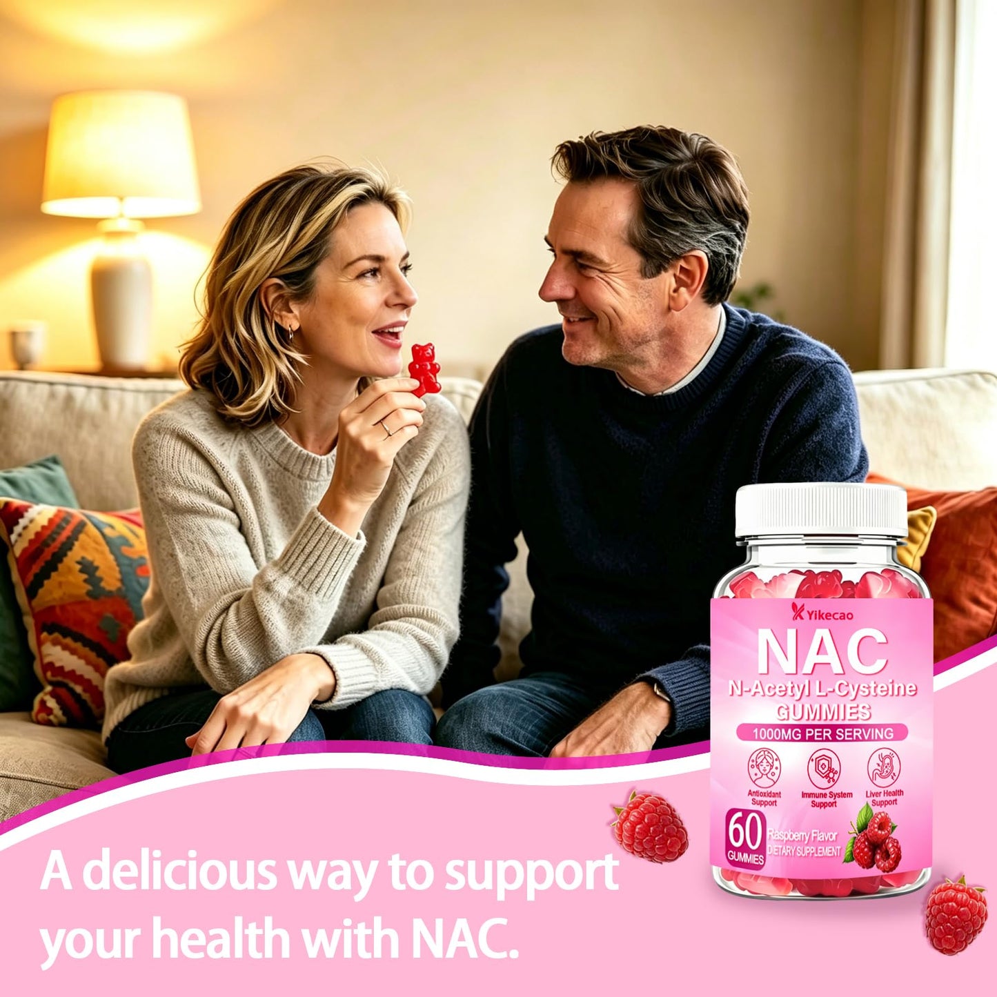 Yikecao NAC Gummies 60 Count