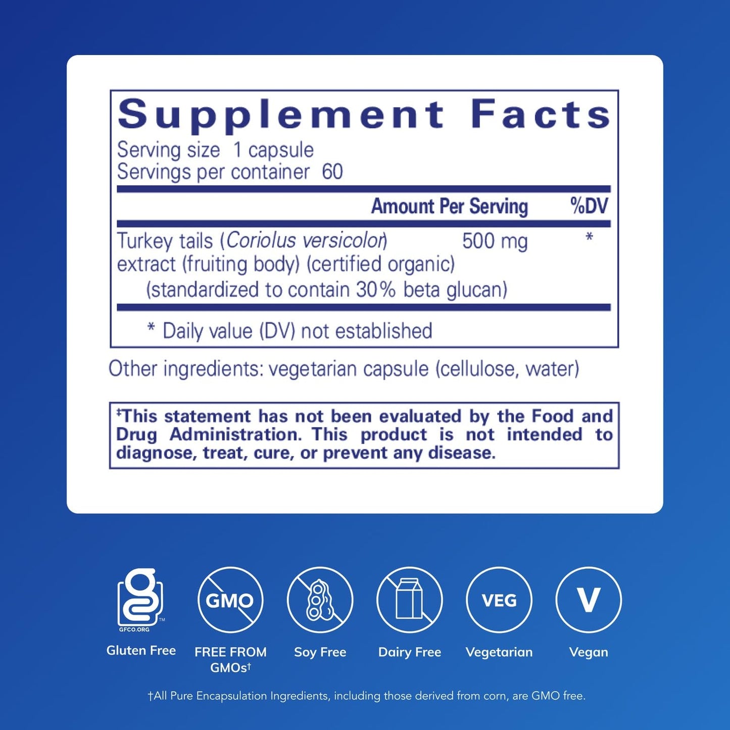 Pure Encapsulations Coriolus Extract, 60 Capsules