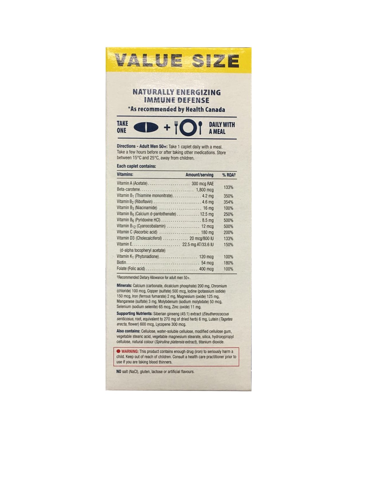 Jamieson 100% Complete Multivitamin for Men 50+ Caplets, 150 Caplets