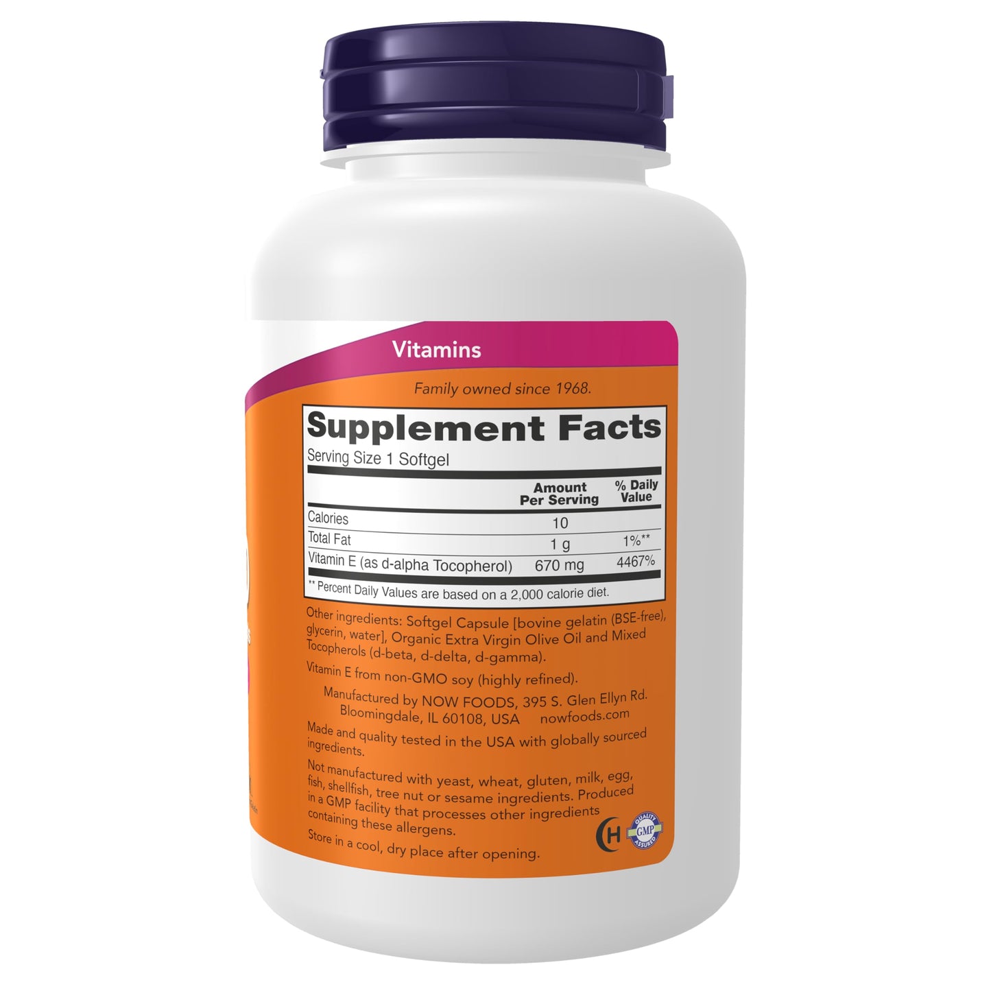 NOW Foods Vitamin E-1,000 IU Mixed Tocopherols, Antioxidant Protection Softgels, 100 Count
