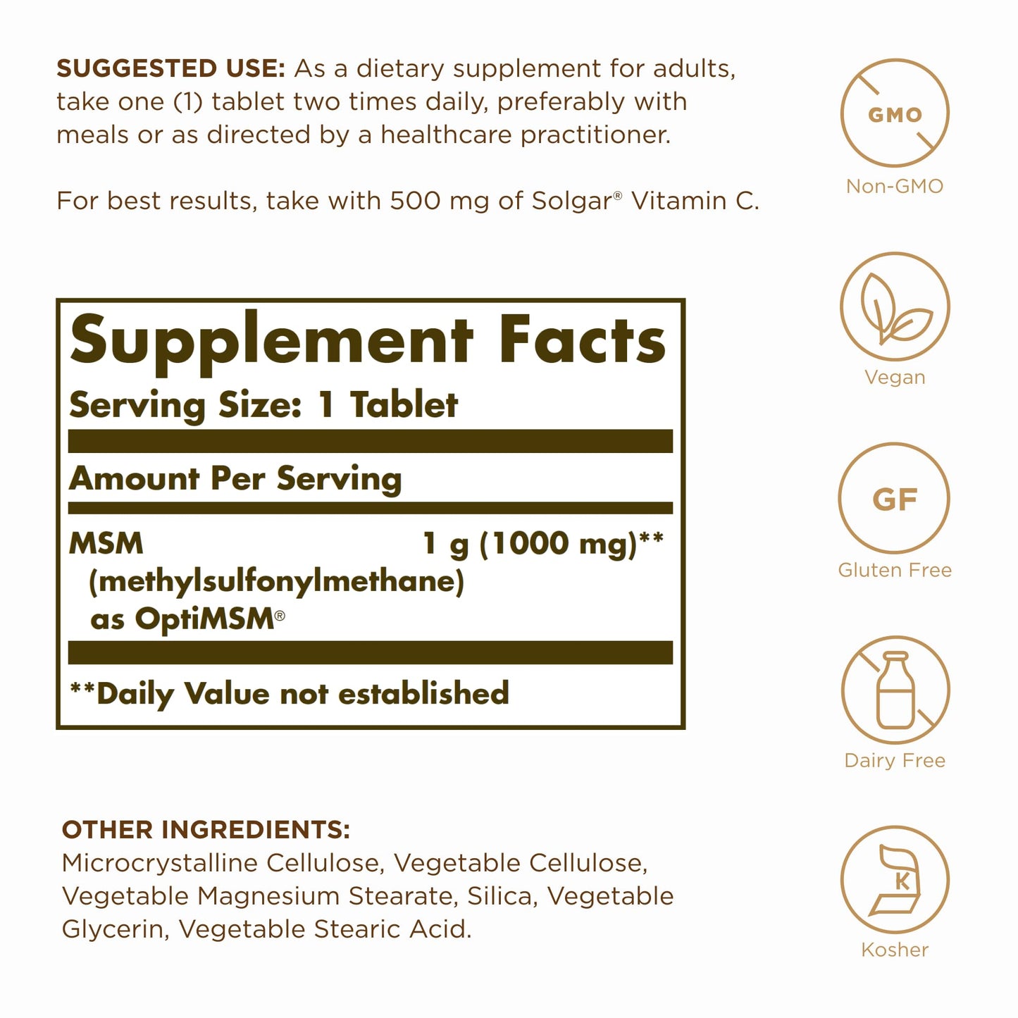 Solgar MSM 1000 mg Tablets 120