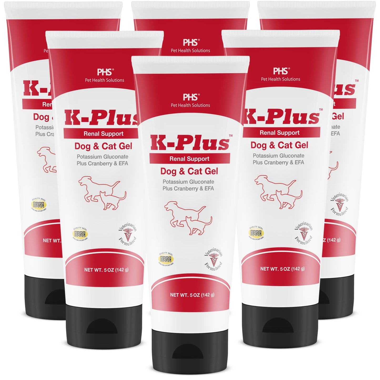 Pet Health Solutions K-Plus Potassium Gluconate Renal Gel Plus Cranberry and EPA for Dogs and Cats Powder 1 Count