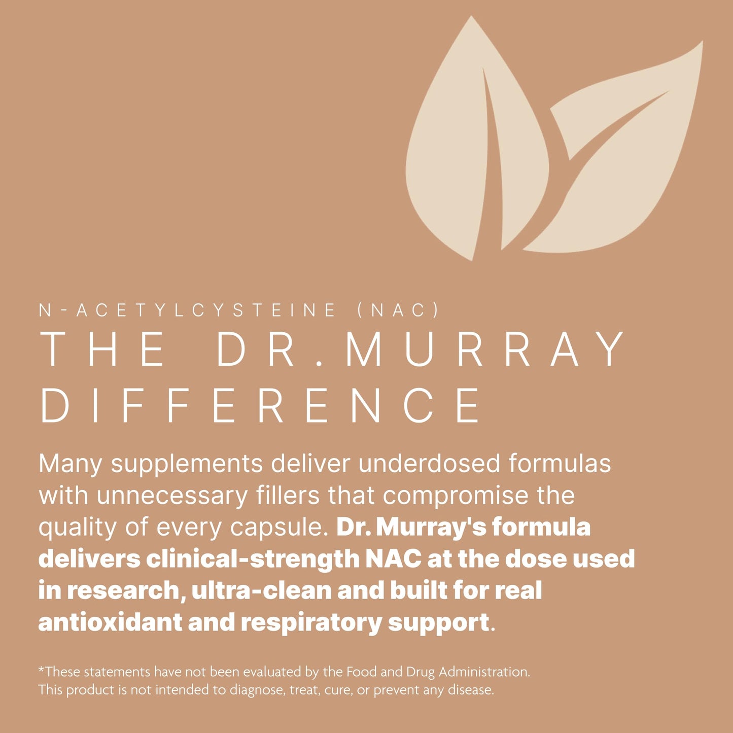 Dr. Murray Natural Products Ultra Clean N-Acetylcysteine NAC Supplement 600 mg - Respiratory & Liver Support, Vegan, Non-GMO, Gluten Free, 120 Capsules