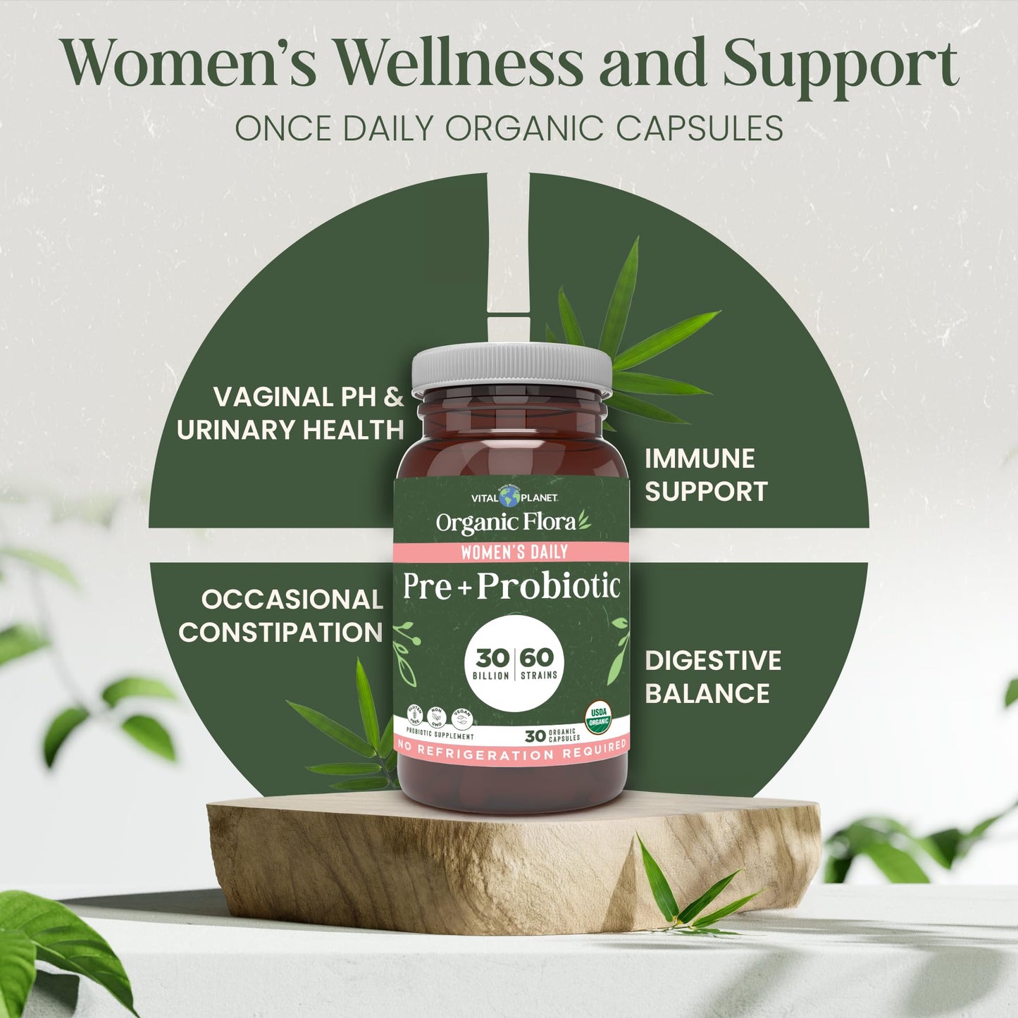 Vital Planet Organic Flora Probiotics for Women Capsules 30