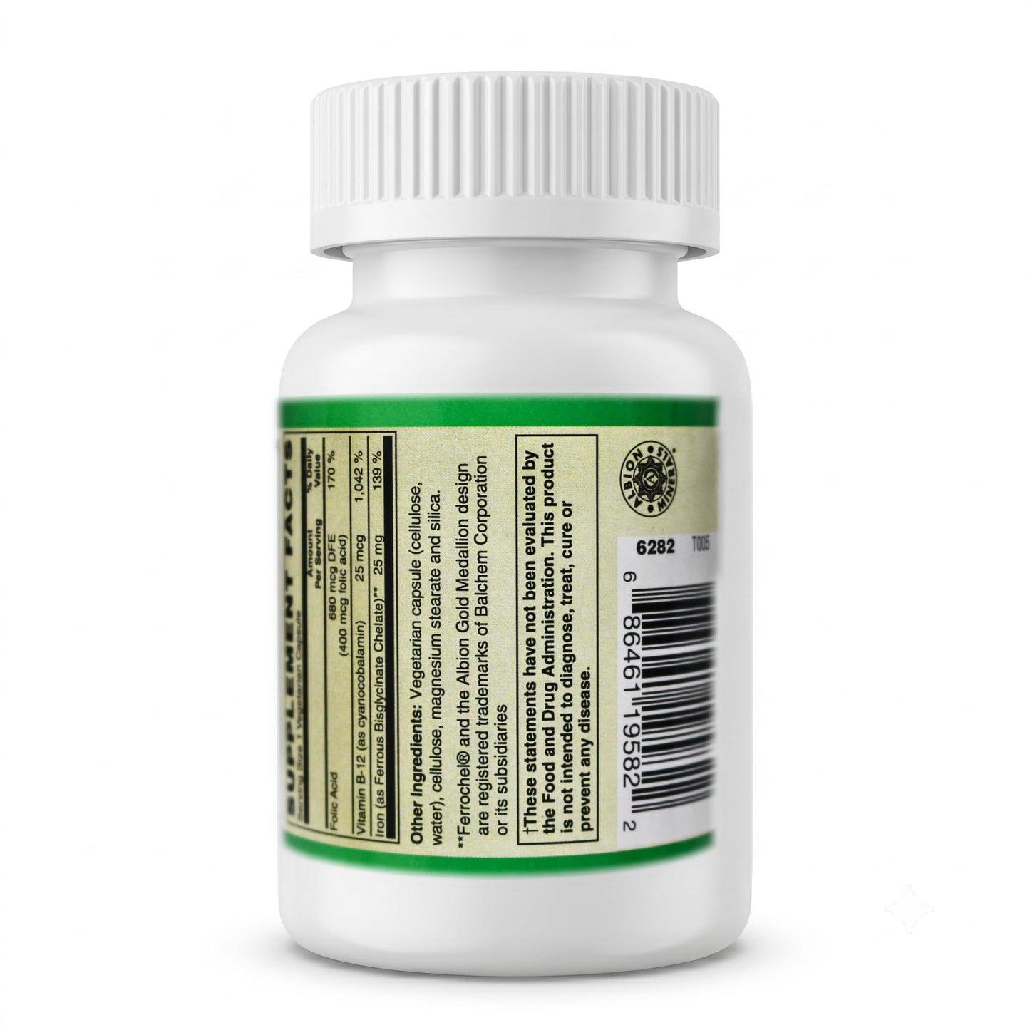 AlchePharma Easy Iron (Patented Ferrochel®, Iron bisglycinate) 90 Capsules