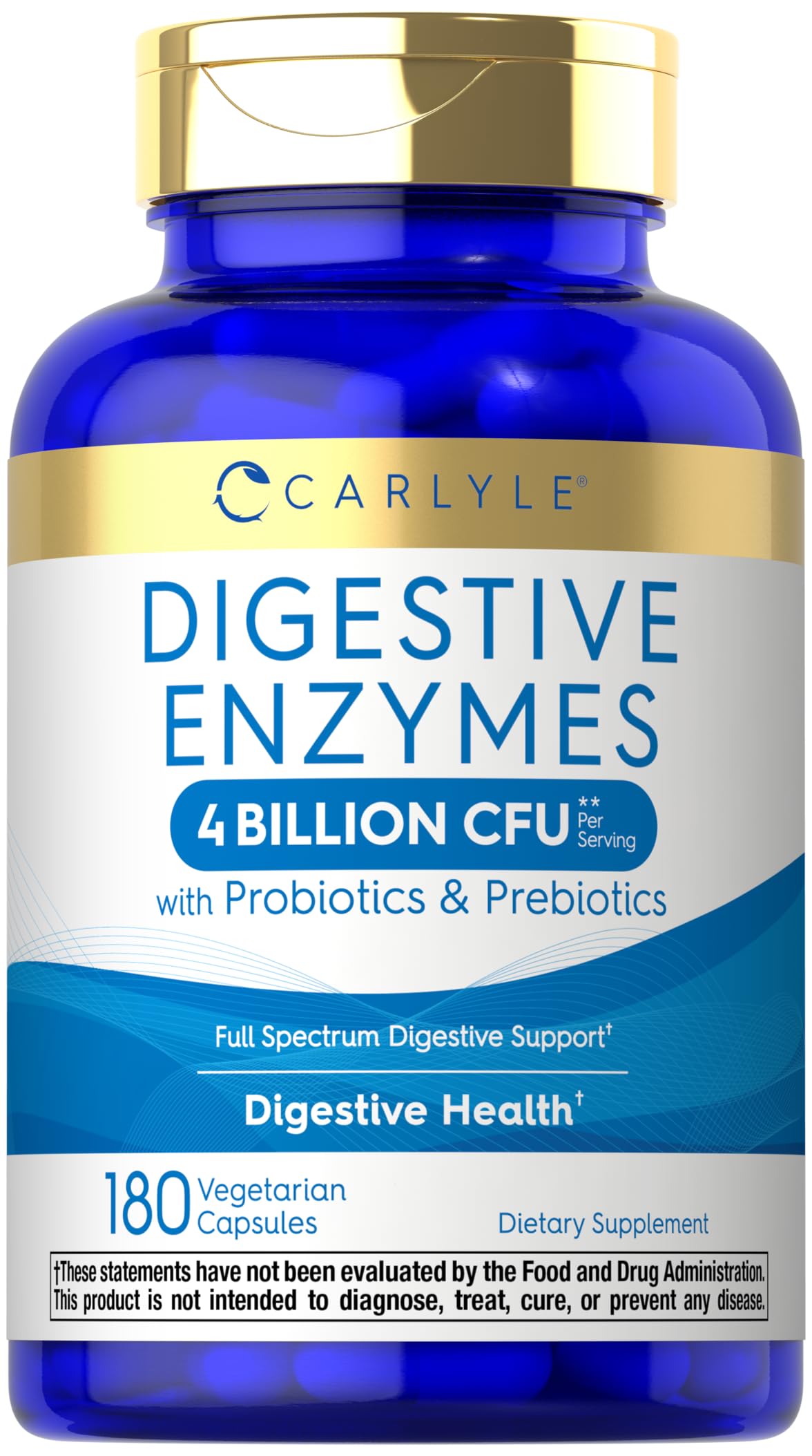 Carlyle Digestive Enzymes with Probiotics & Prebiotics Capsules, 180 Count