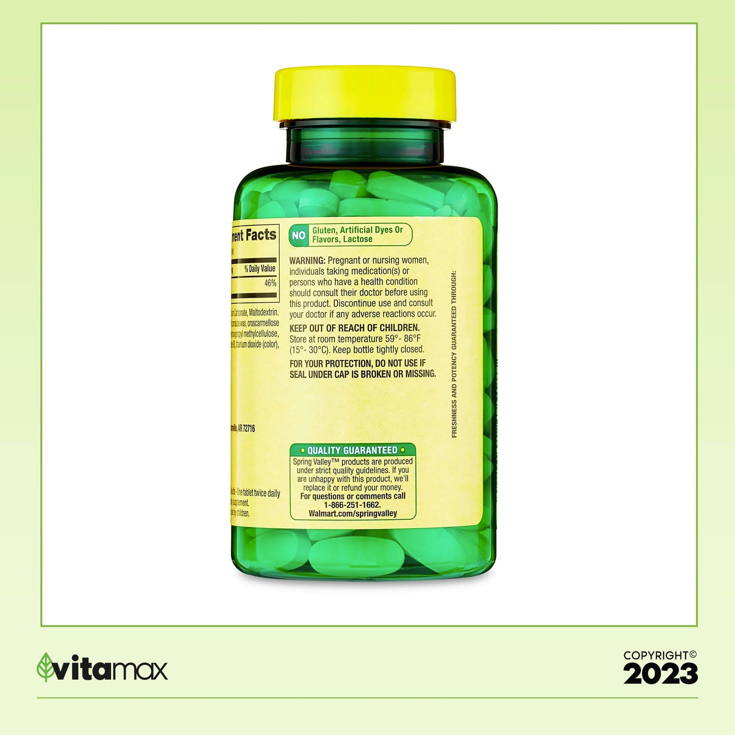 Generic SV Calcium 600 mg Tablets, 100 Count
