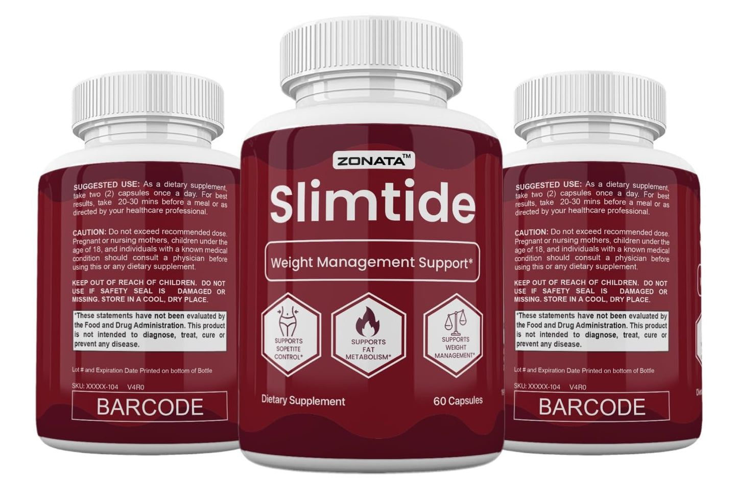 Zonata Slimtide Capsules, 180 Capsules