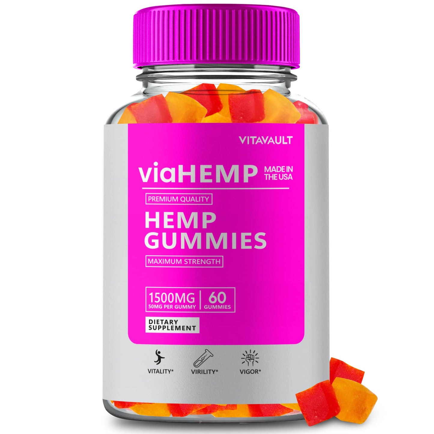 Vitavault Via Hemp Gummies 60 Count