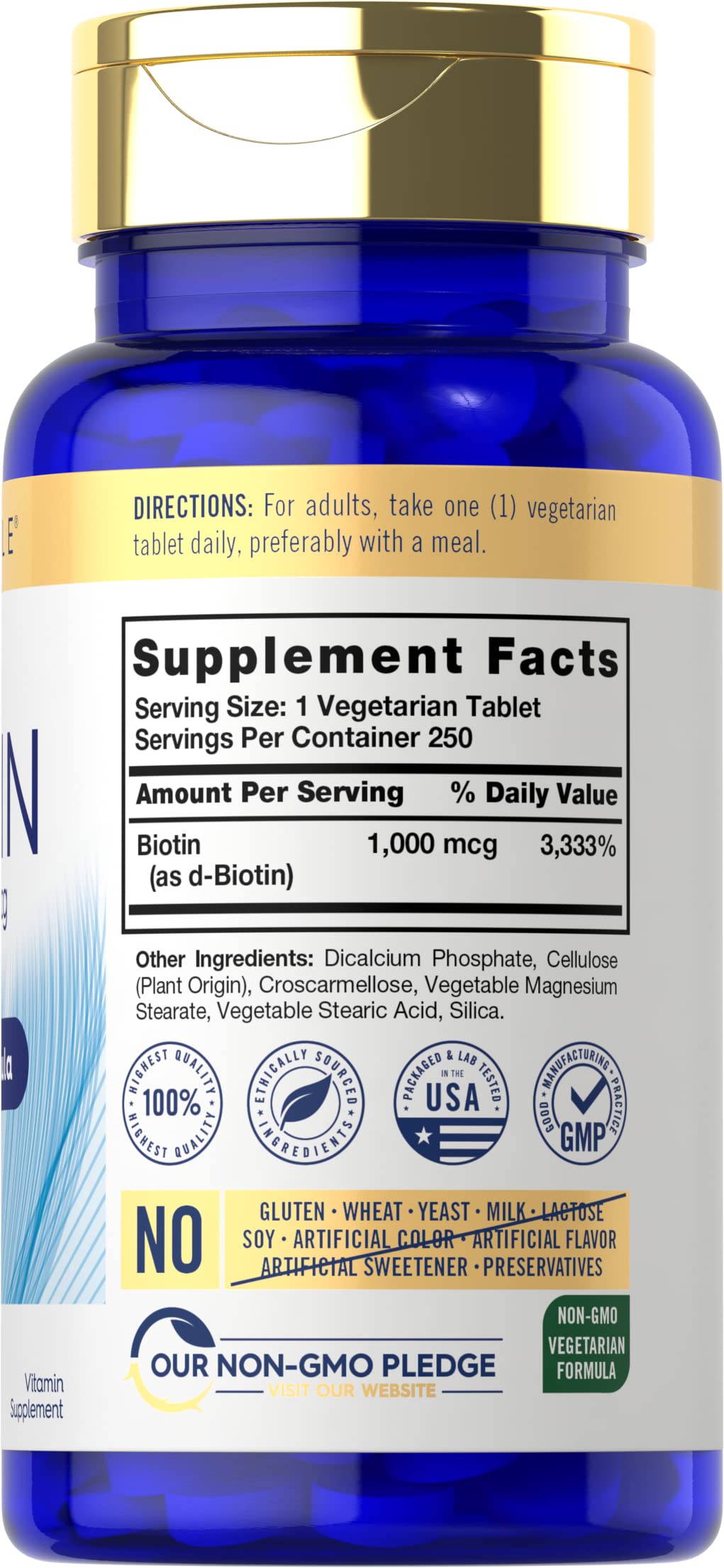 Carlyle Biotin 1000mcg Tablets, 250 Tablets