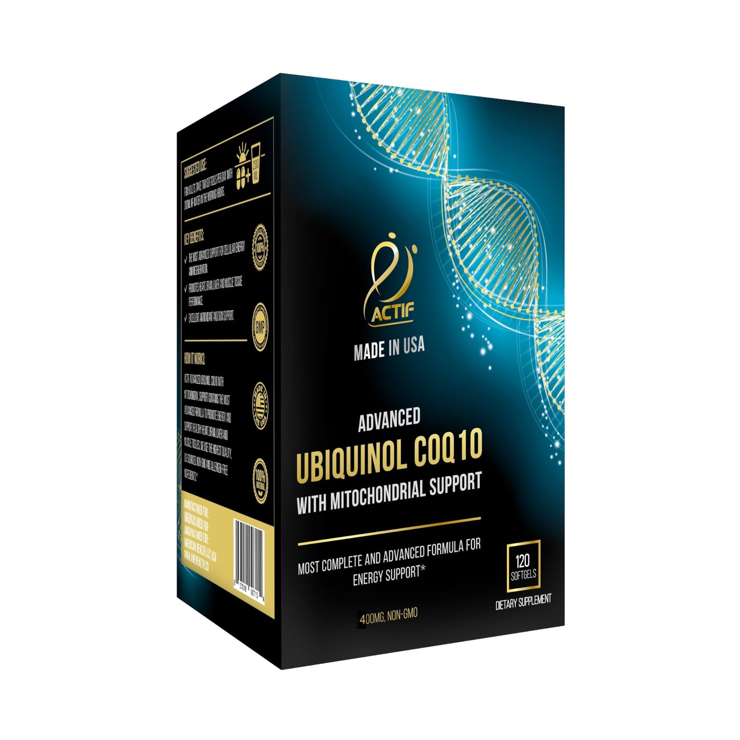 ACTIF Super Ubiquinol CoQ10 with Enhanced Mitochondrial Support Softgel 120 Count