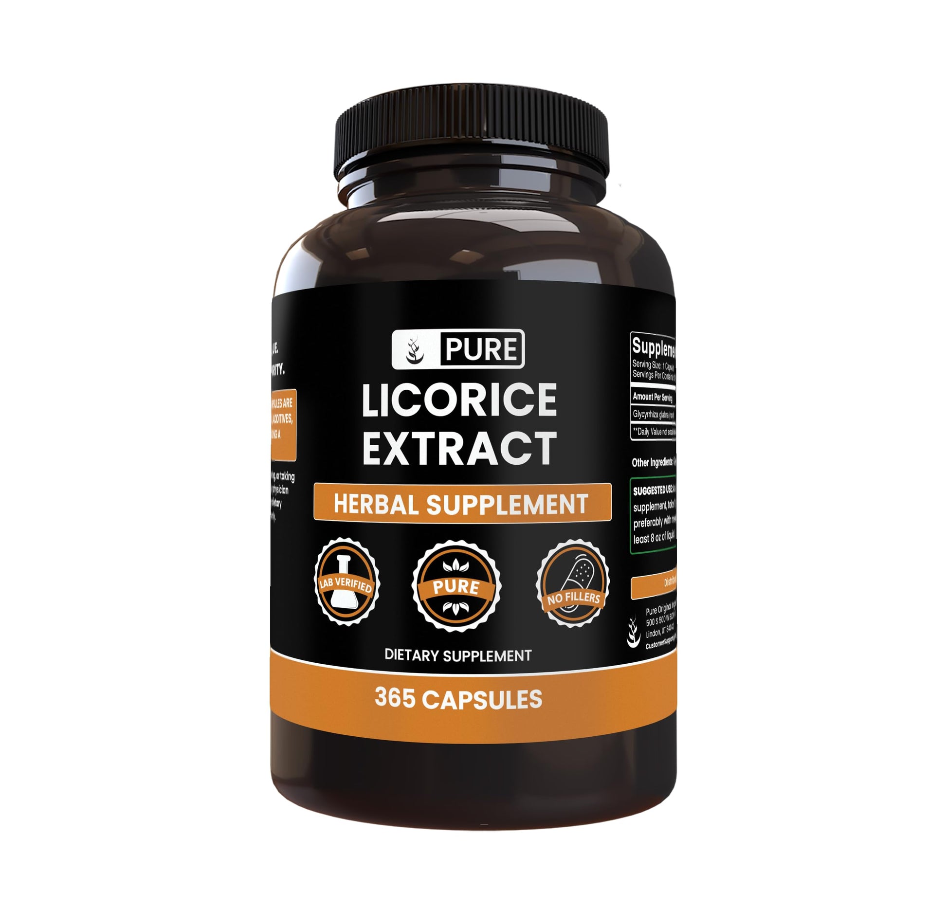 Pure Original Ingredients Licorice Extract Capsules, 365 Count
