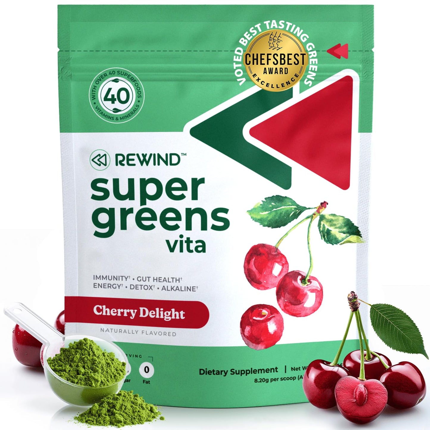 Rewind Best Tasting Super Greens Powder, 8.68 oz