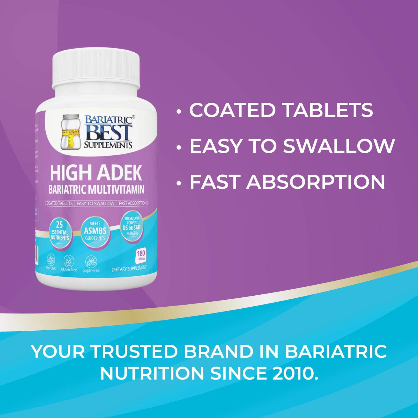 Bariatric Best Supplements High ADEK Bariatric Multivitamin 180 Tablets