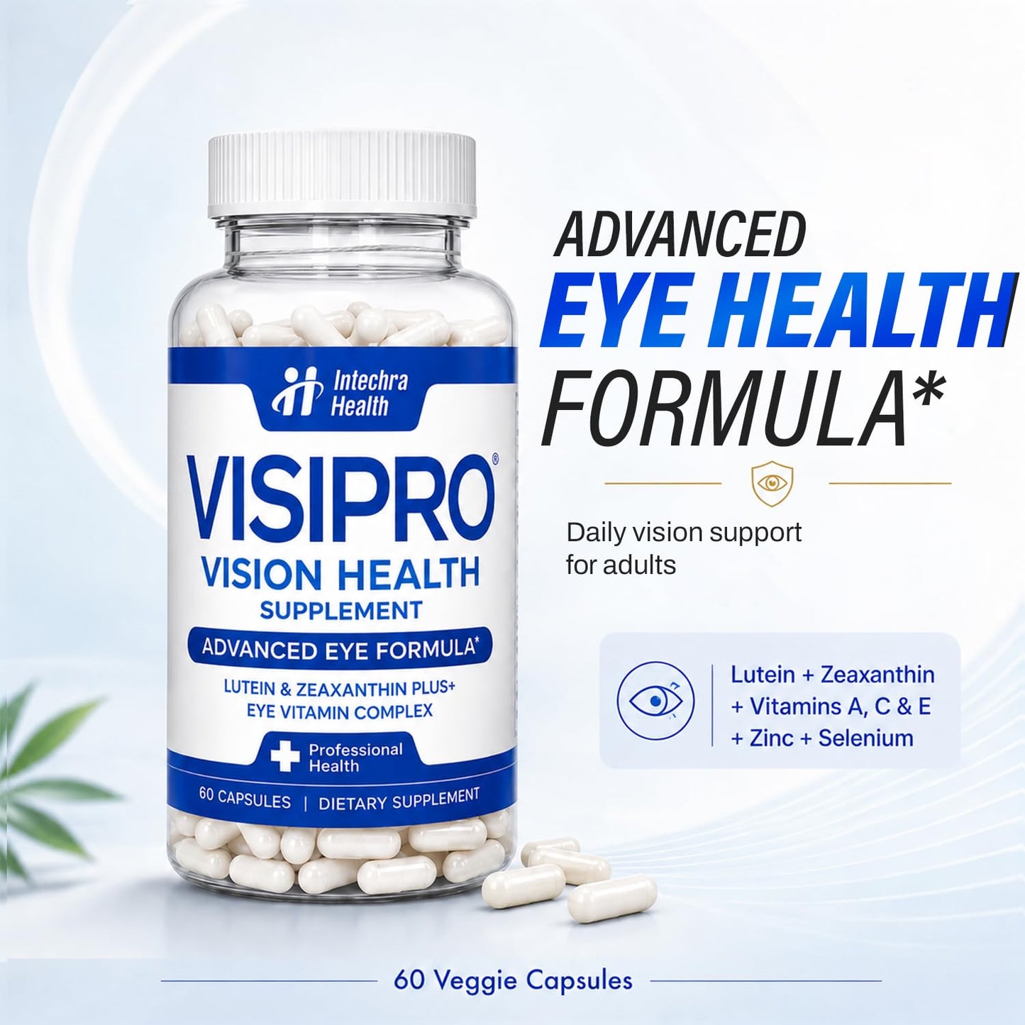 VISIPRO Eye Health Vitamins Daily Vision Support - Lutein & Zeaxanthin Capsule, 60 Capsules
