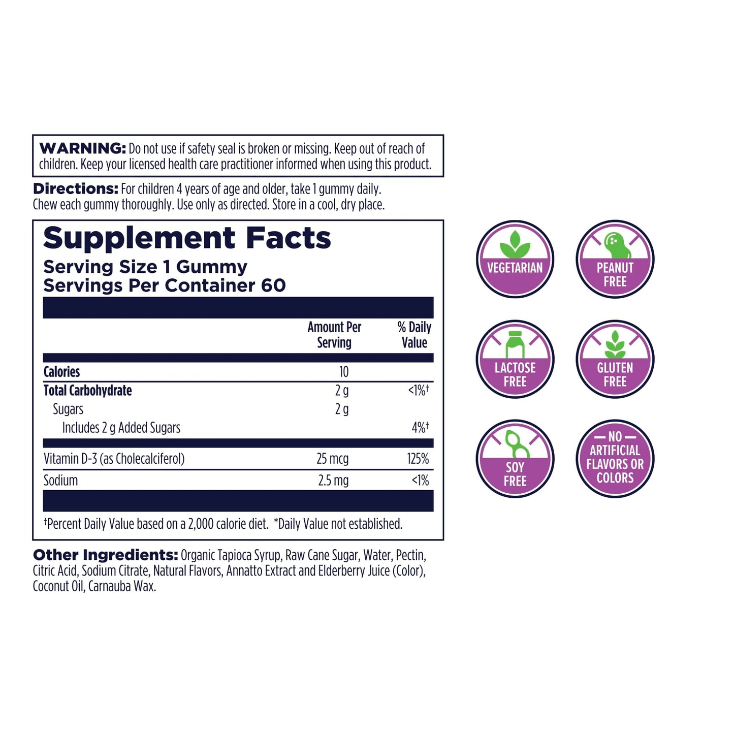KAL Vitamin D-Rex Vitamin D Gummies for Kids - Vitamin D3 - Peach, Mango, and Strawberry Flavors - Immune, Heart, Bone & Oral Support - Vegetarian, Gluten Free - 60 Servings, 60 Gummies