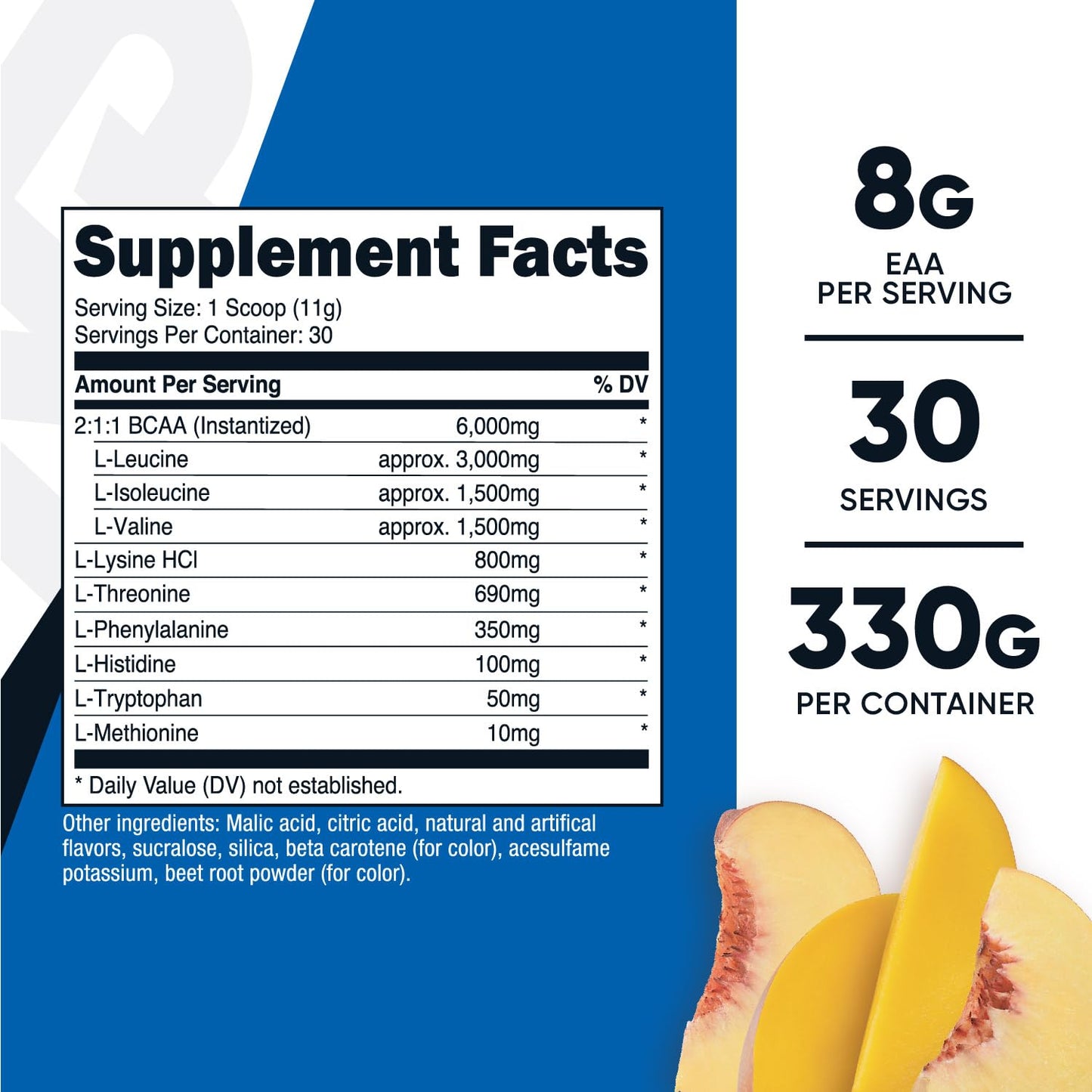Nutricost EAA Powder 11.8 Ounce (Pack of 1) Peach Mango, 30 Servings