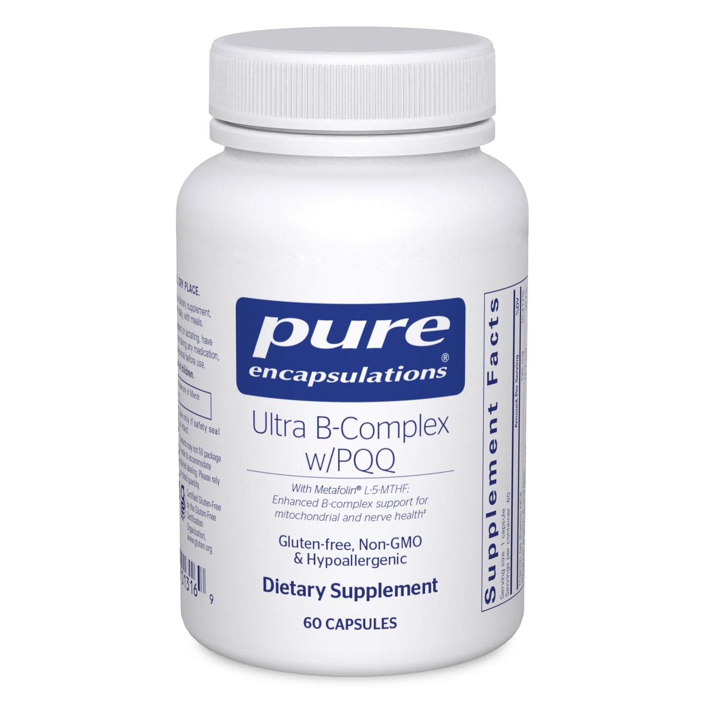 Pure Encapsulations Ultra B-Complex with PQQ Capsule 60 Count