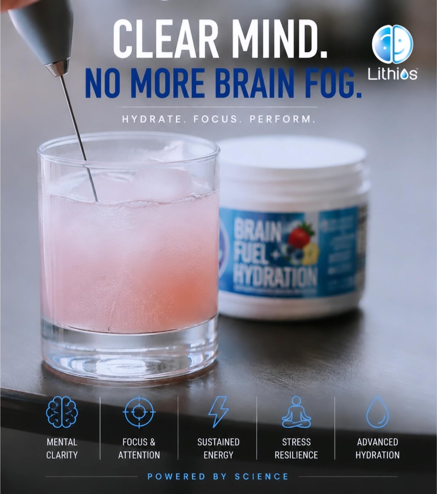 Lithios Brain Fuel+ Nootropics Powder 3.4 Ounce