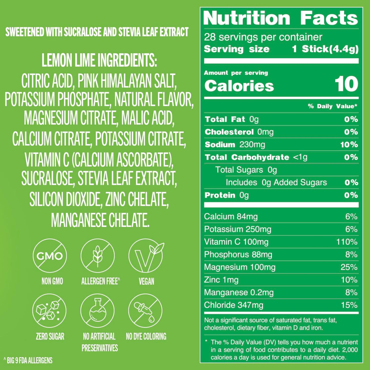TREVI Electrolytes Powder Packets, Sugar Free Hydration Lemon Lime, 28 Servings