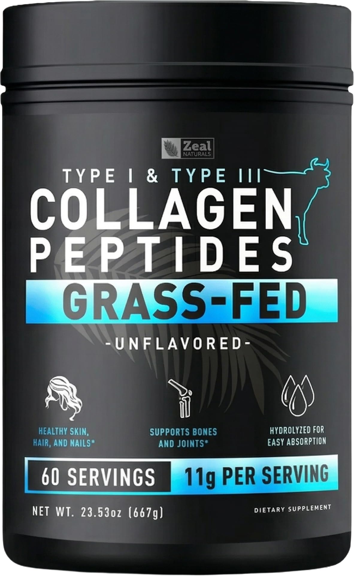 Zeal Naturals Hydrolyzed Collagen Peptides Powder, 23.53 oz