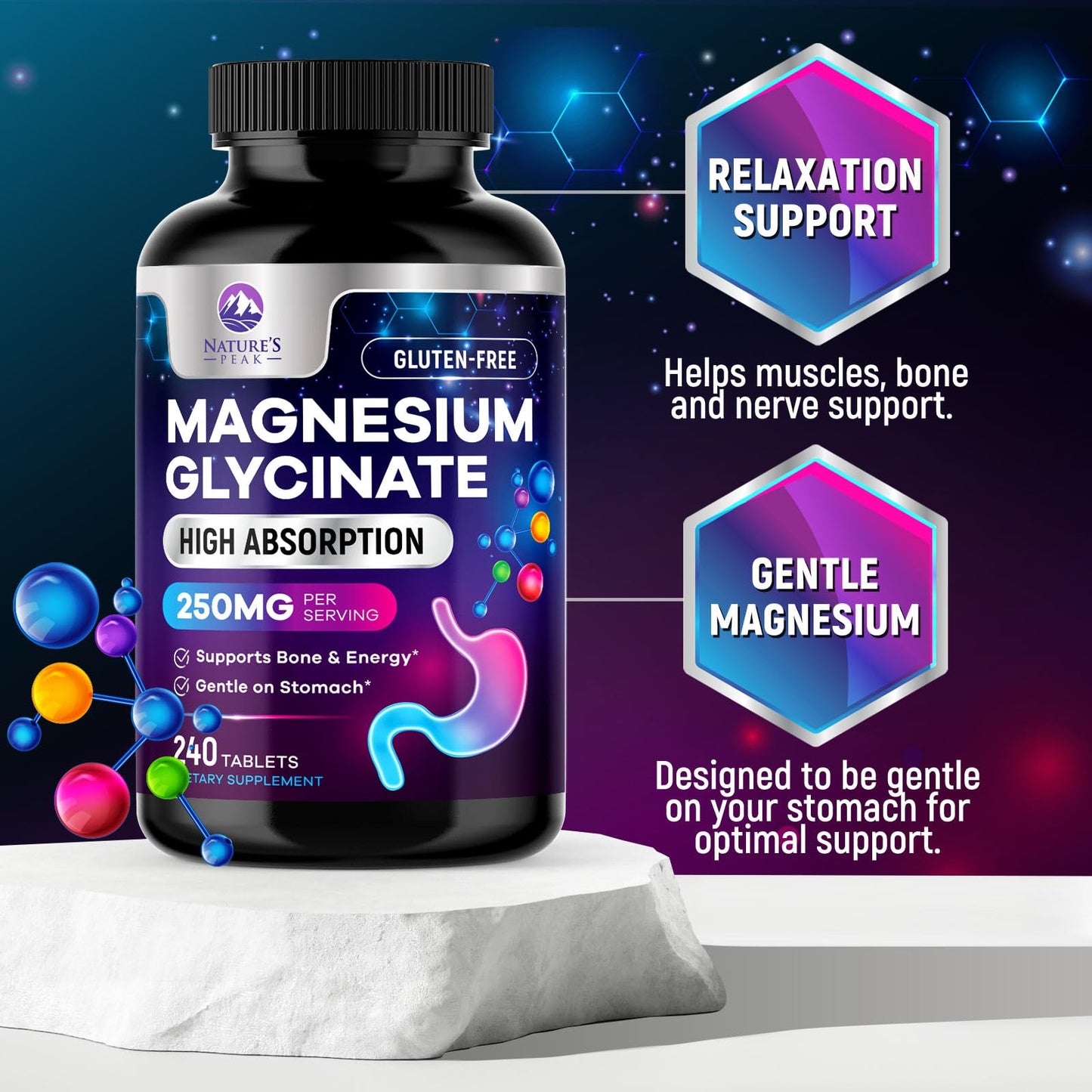 Nature's Peak Magnesium Glycinate Capsules 240 Count