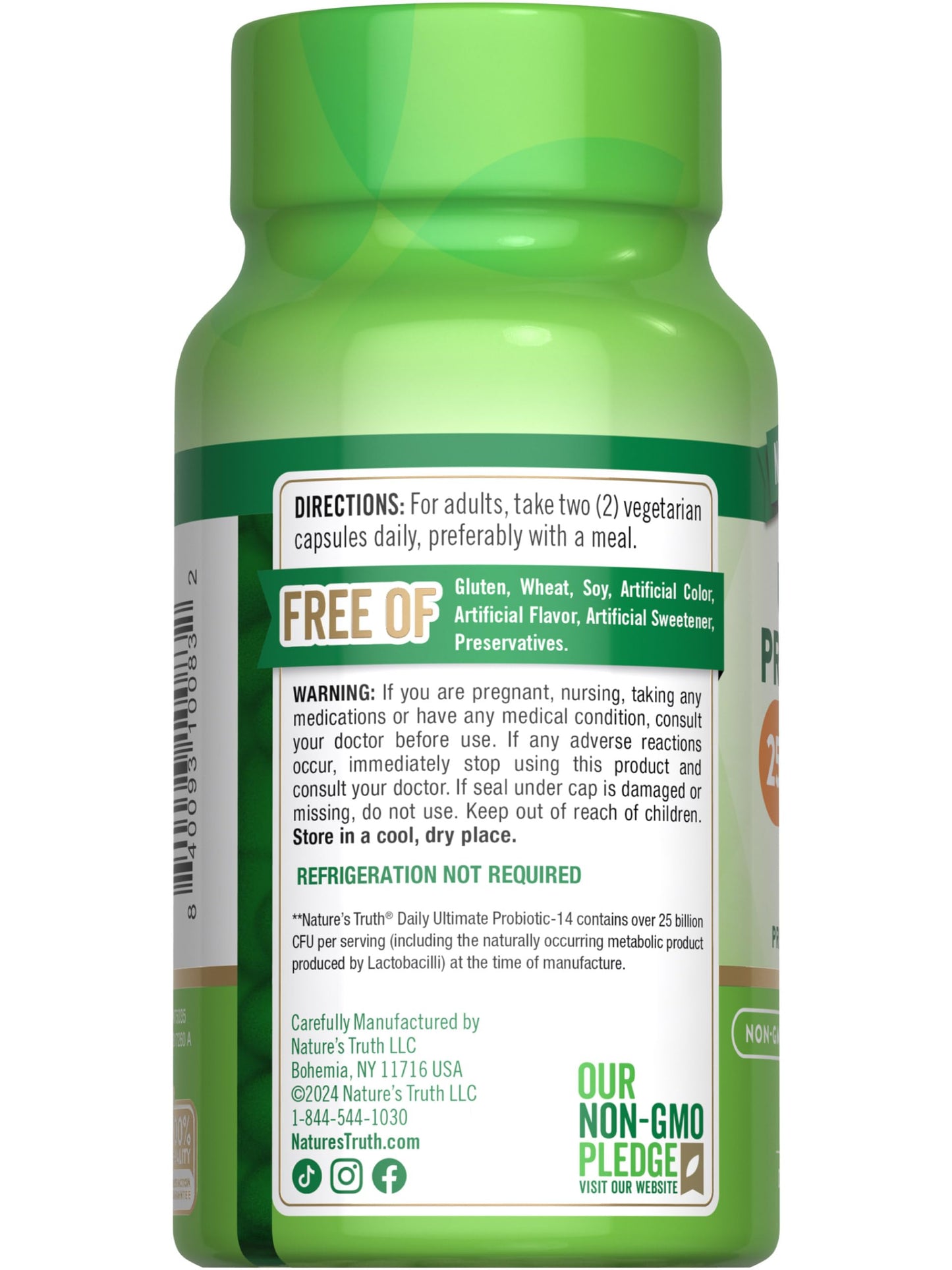 Nature's Truth Probiotics for Men and Women, 25 Billion CFU, 14 Strains, 60 Capsules