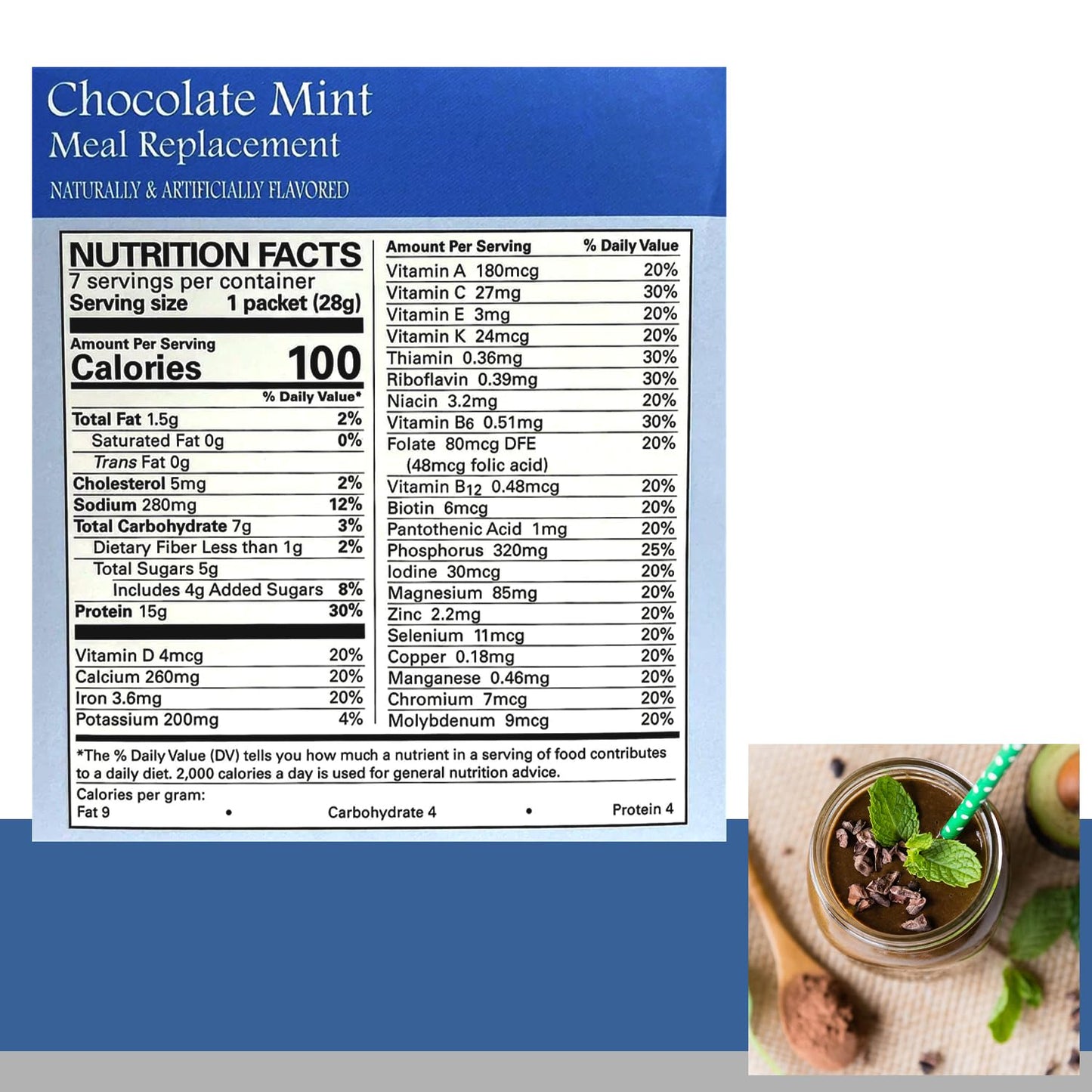 BestMed Weight Loss Chocolate Mint Pudding/Shake Mix Powder Pack of 7