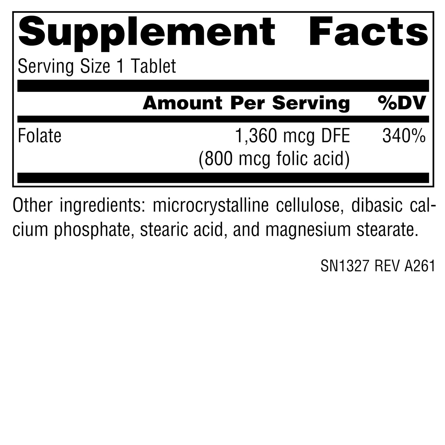 Source Naturals Folic Acid 800 mcg Tablet, 200 Tablets