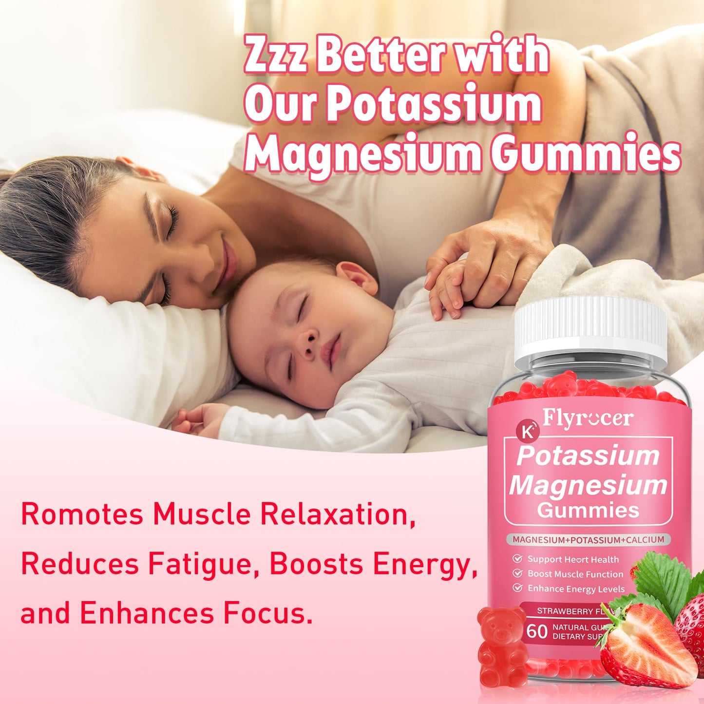 Flyrocer Potassium Magnesium Gummies 60 Gummies