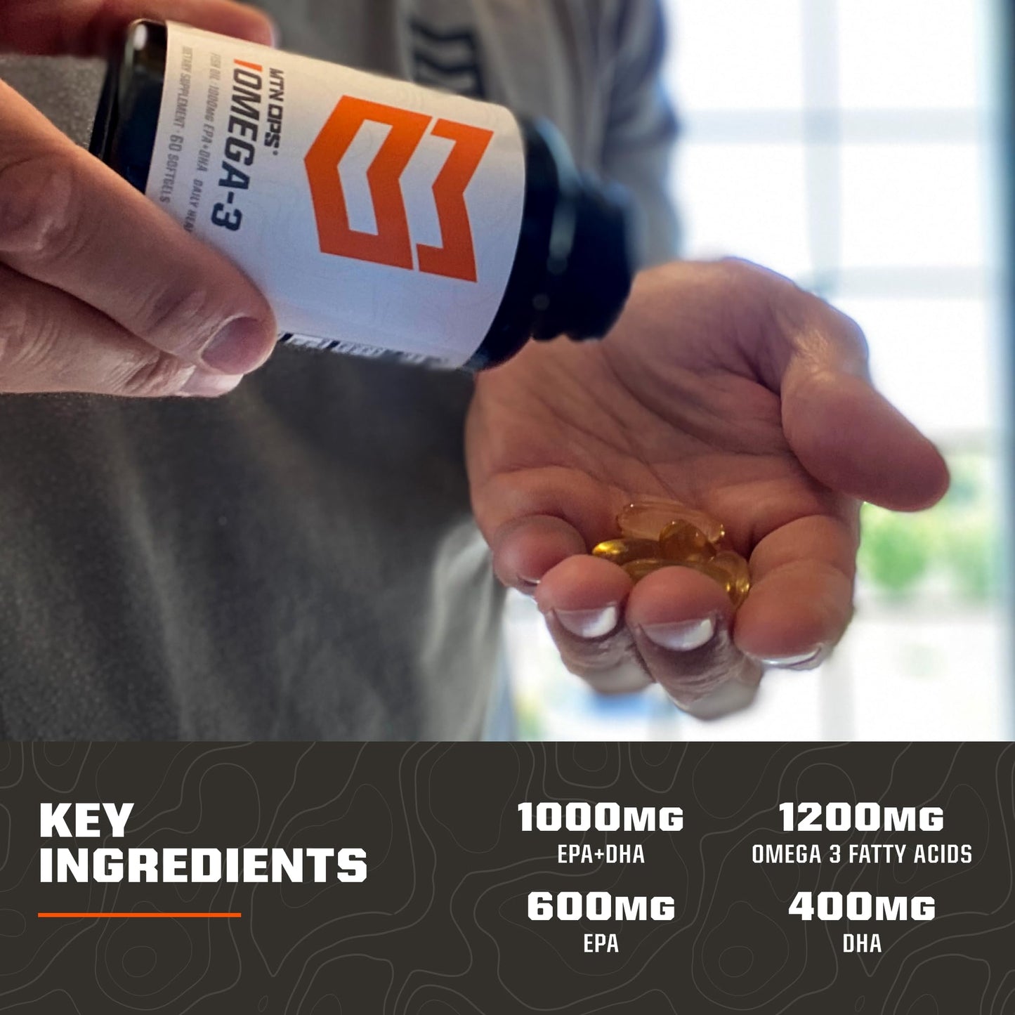 MTN OPS Omega-3 Fish Oil Softgels, 60 Count