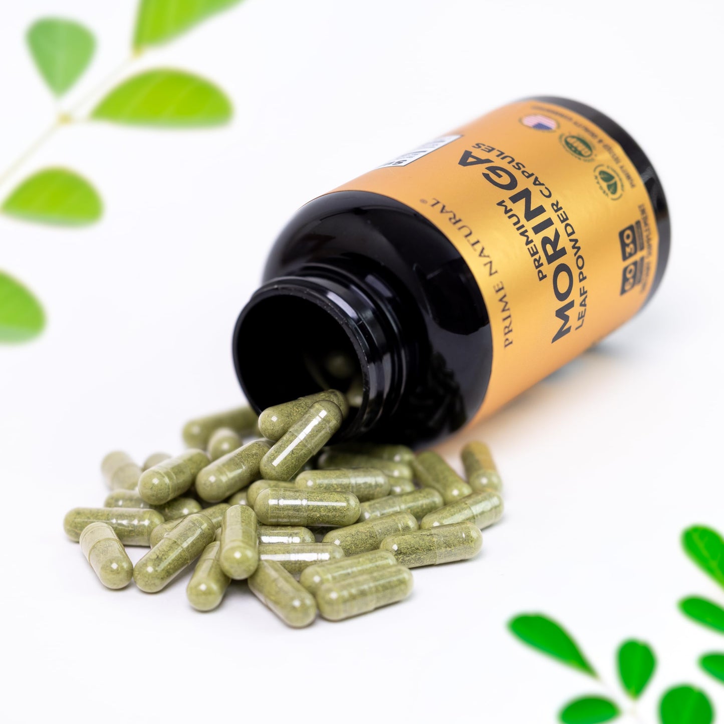 Prime Natural Moringa Powder Capsules, 60 Count