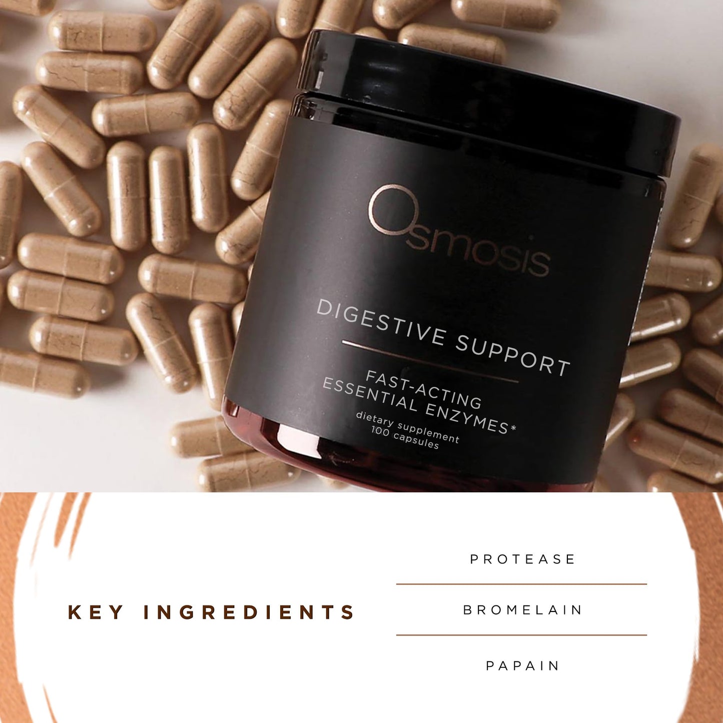 OSMOSIS Digestive Support Enzyme Supplement Capsules, 100