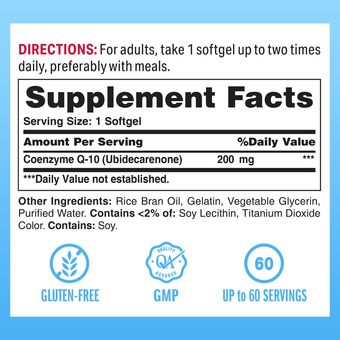 Vitamin World CoQ10 200 mg Softgels, 60 Count