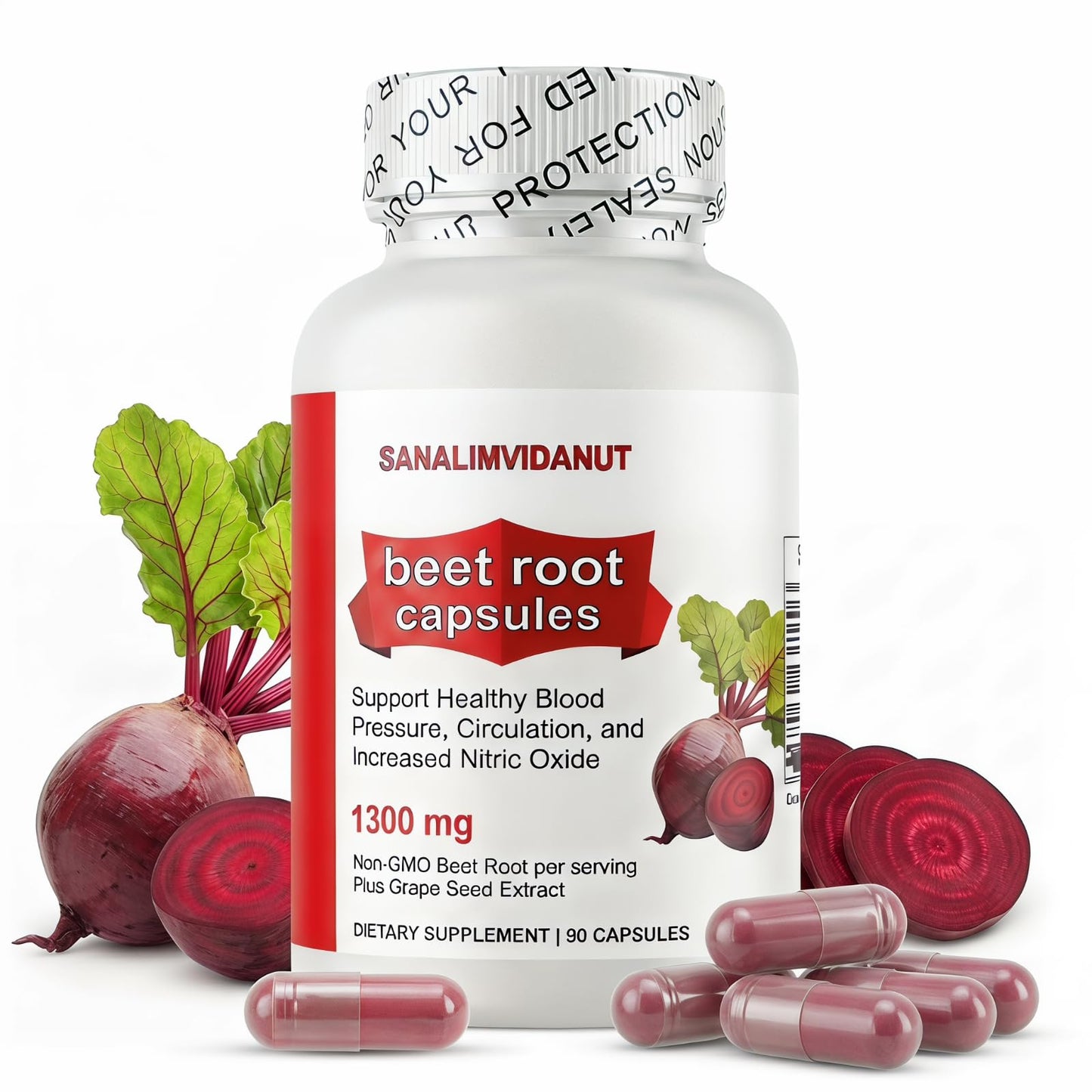 ULIKEATM Organic Beet Root 1300mg Softgels 90 Count